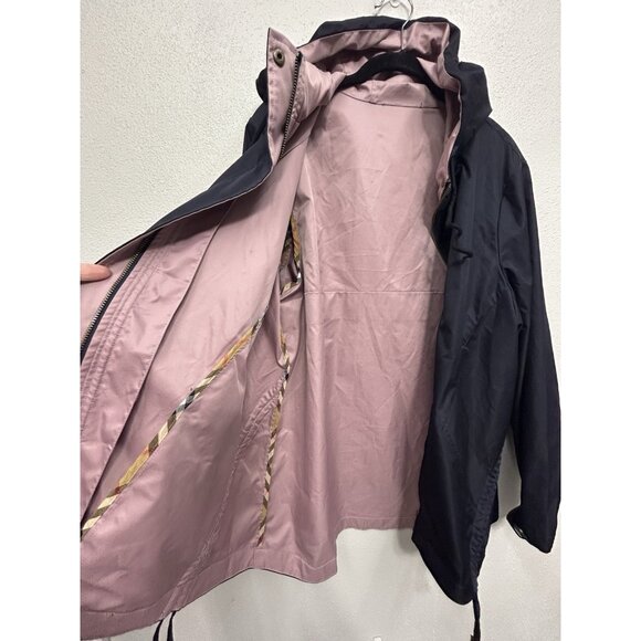 Burberry Jacket Windbreaker Womens Large Nova Check Lining Lightweight Hooded - Picture 5 of 9